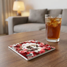 Borzoi ceramic coasters set of 4, lifestyle