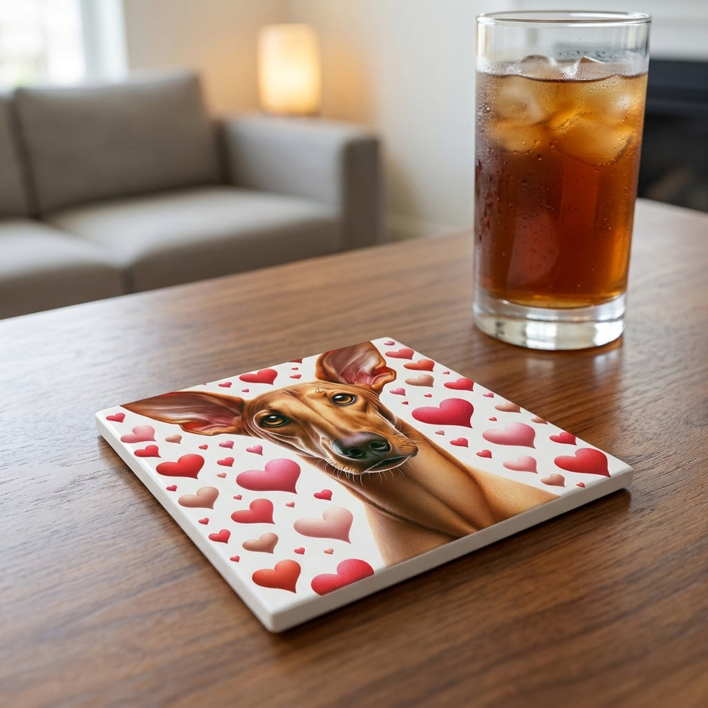 Pharaoh Hound ceramic coasters set of 4, lifestyle