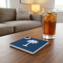 South Carolina State Flag ceramic coasters set of 4, lifestyle