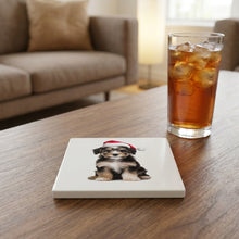 Löwchen Puppy ceramic coasters set of 4, lifestyle
