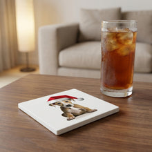 Whippet Puppy ceramic coasters set of 4, lifestyle