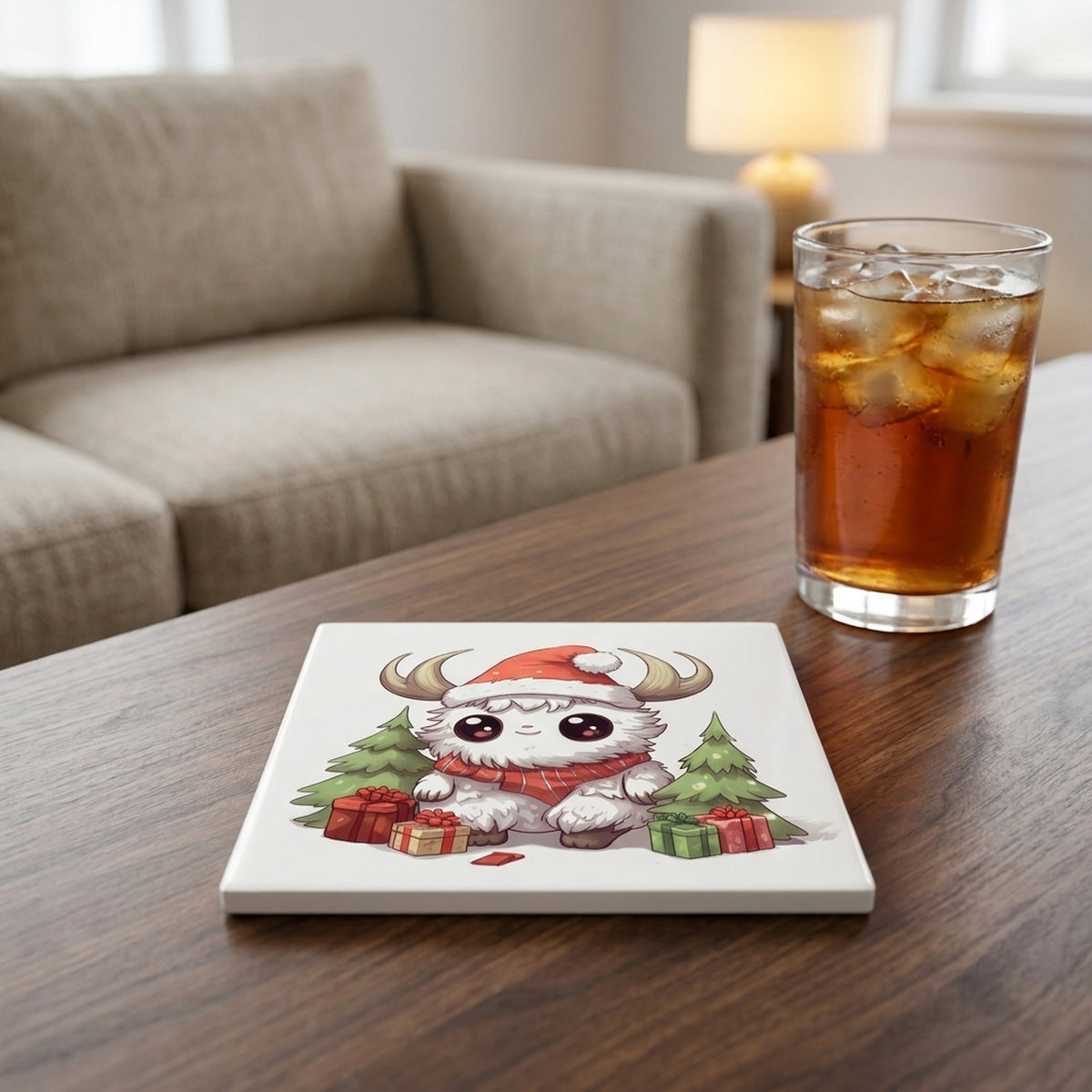 Komondorok ceramic coasters set of 4, lifestyle