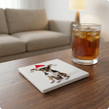 Toy Fox Terrier ceramic coasters set of 4, lifestyle