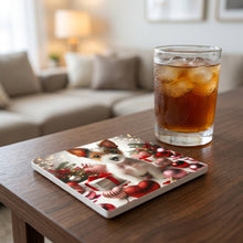 Russell Terrier ceramic coasters set of 4, lifestyle
