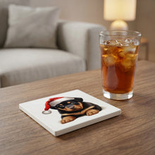 Rottweiler Puppy Drawing ceramic coasters set of 4, lifestyle
