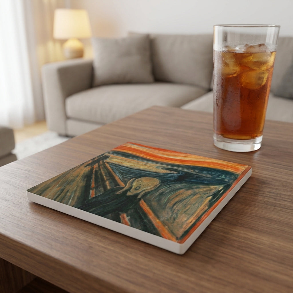 The Scream ceramic coasters set of 4, lifestyle
