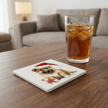 Akita Puppy Drawing ceramic coasters set of 4, lifestyle