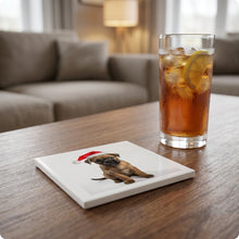 Border Terrier Puppy ceramic coasters set of 4, lifestyle