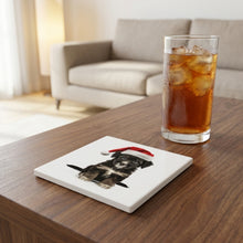 Mudi Puppy ceramic coasters set of 4, lifestyle