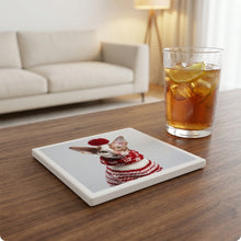 Cornish Rex Cat ceramic coasters set of 4, lifestyle