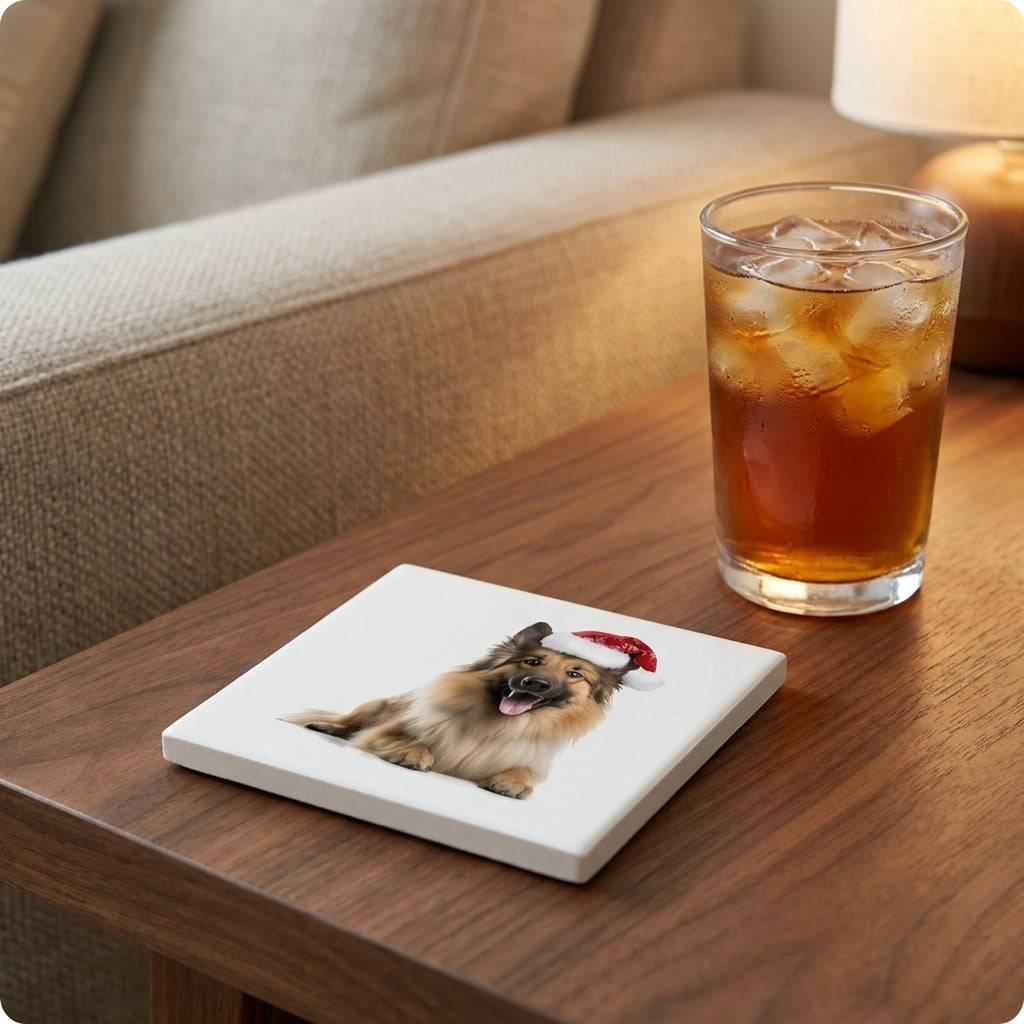 Belgian Tervuren ceramic coasters set of 4, lifestyle