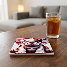 Bulldog ceramic coasters set of 4, lifestyle