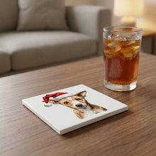 Portuguese Podengo Pequeno Puppy Drawing ceramic coasters set of 4, lifestyle