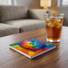 Autism Awareness Puzzle ceramic coasters set of 4, lifestyle