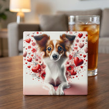 Papillon ceramic coasters set of 4, lifestyle