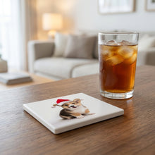 Pembroke Welsh Corgi Puppy ceramic coasters set of 4, lifestyle