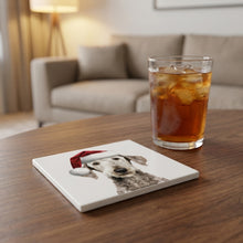 Bedlington Terrier ceramic coasters set of 4, lifestyle