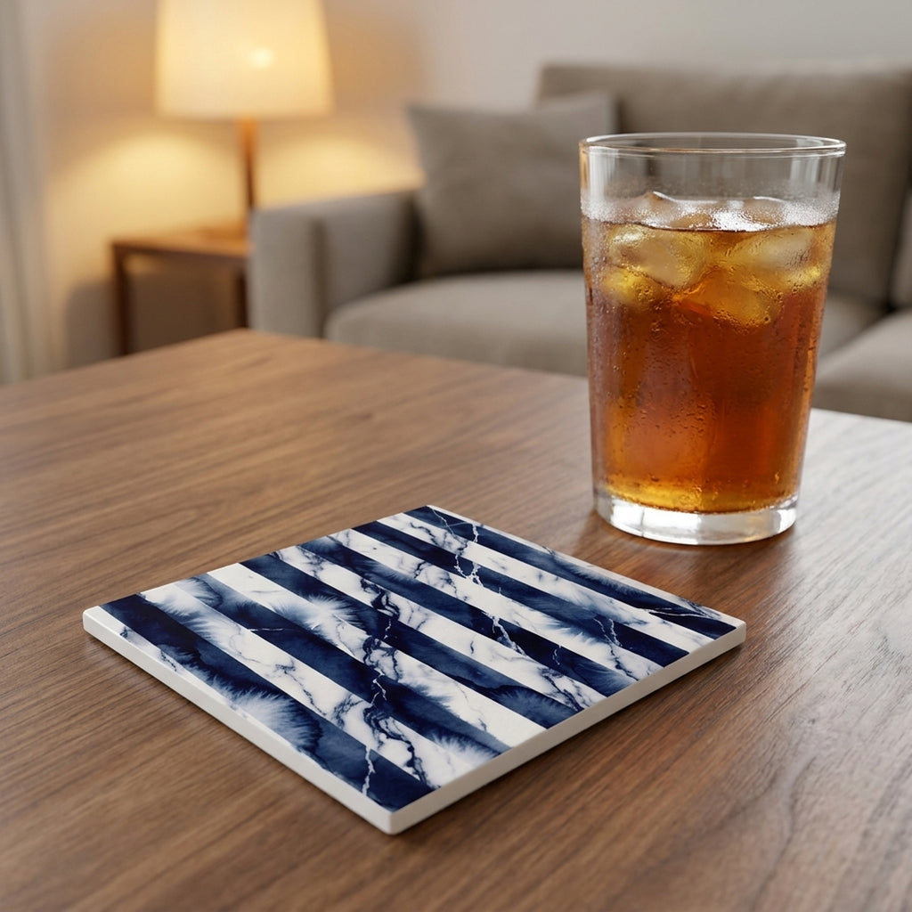 Bold Stripes ceramic coasters set of 4, lifestyle