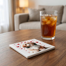 Havanese ceramic coasters set of 4, lifestyle