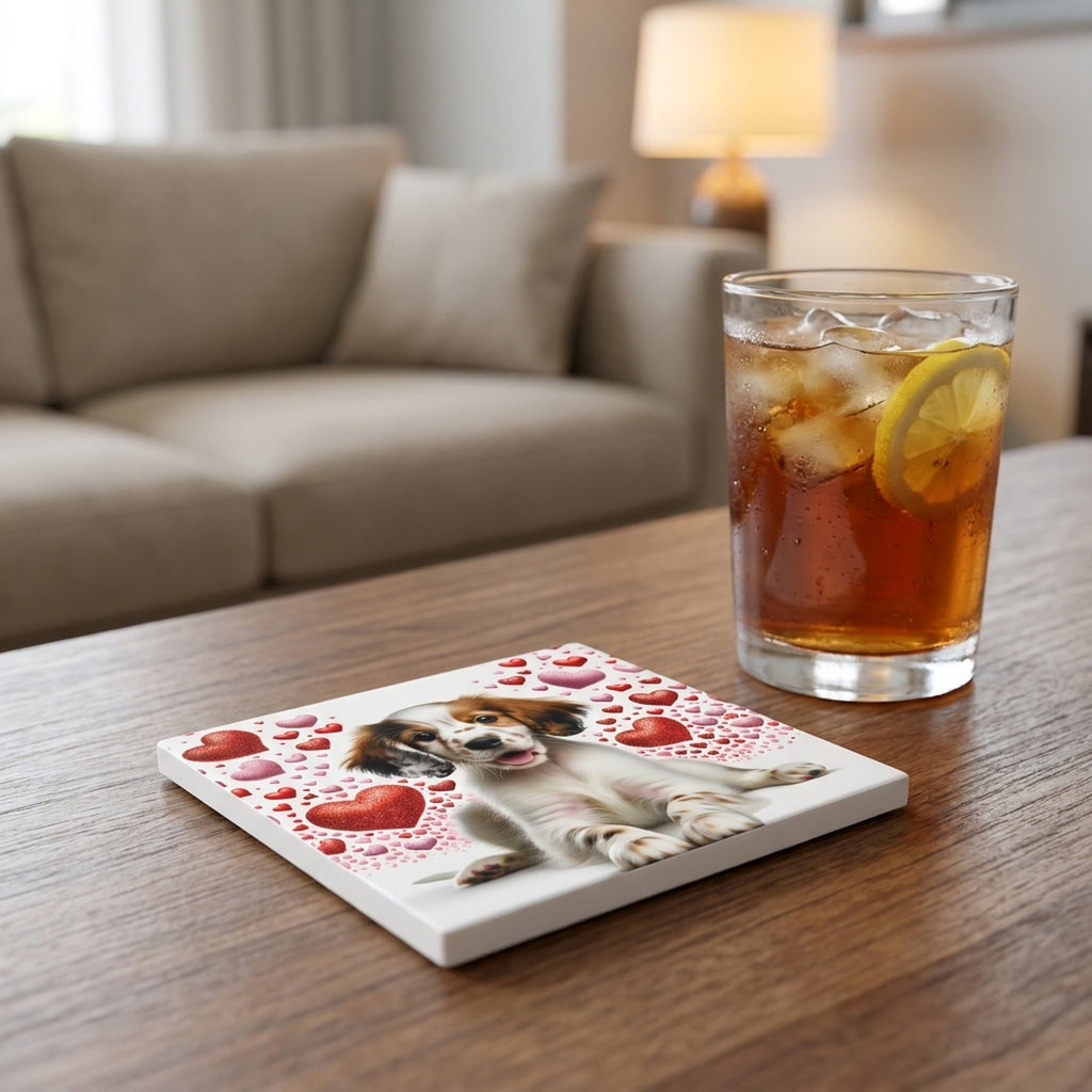 Brittany ceramic coasters set of 4, lifestyle