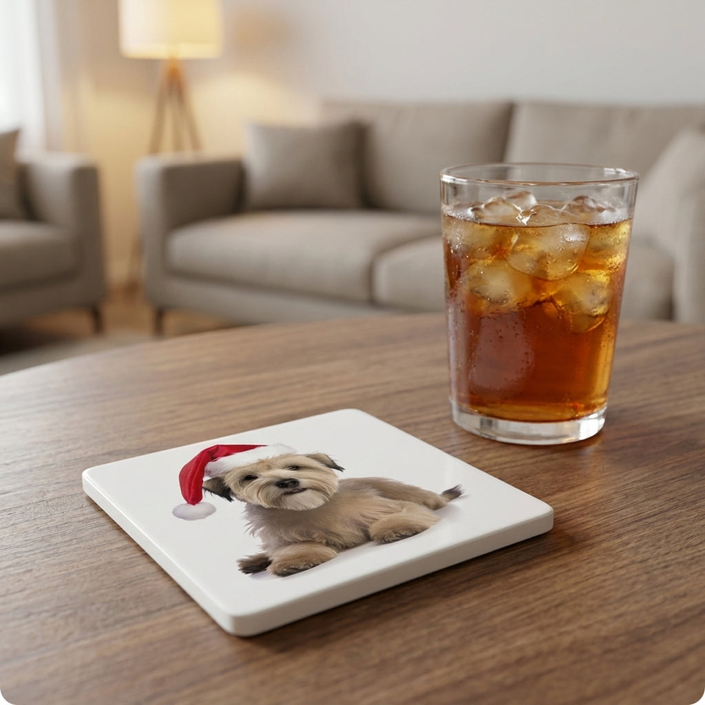 Glen of Imaal Terrier ceramic coasters set of 4, lifestyle