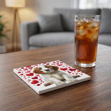 Welsh Springer Spaniel ceramic coasters set of 4, lifestyle