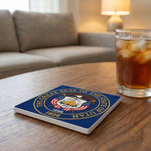 Utah State Flag ceramic coasters set of 4, lifestyle