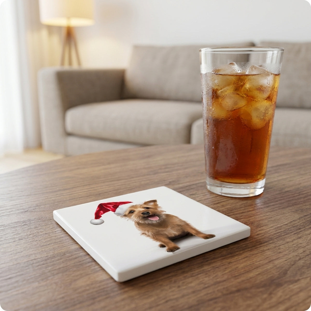 Australian Terrier ceramic coasters set of 4, lifestyle