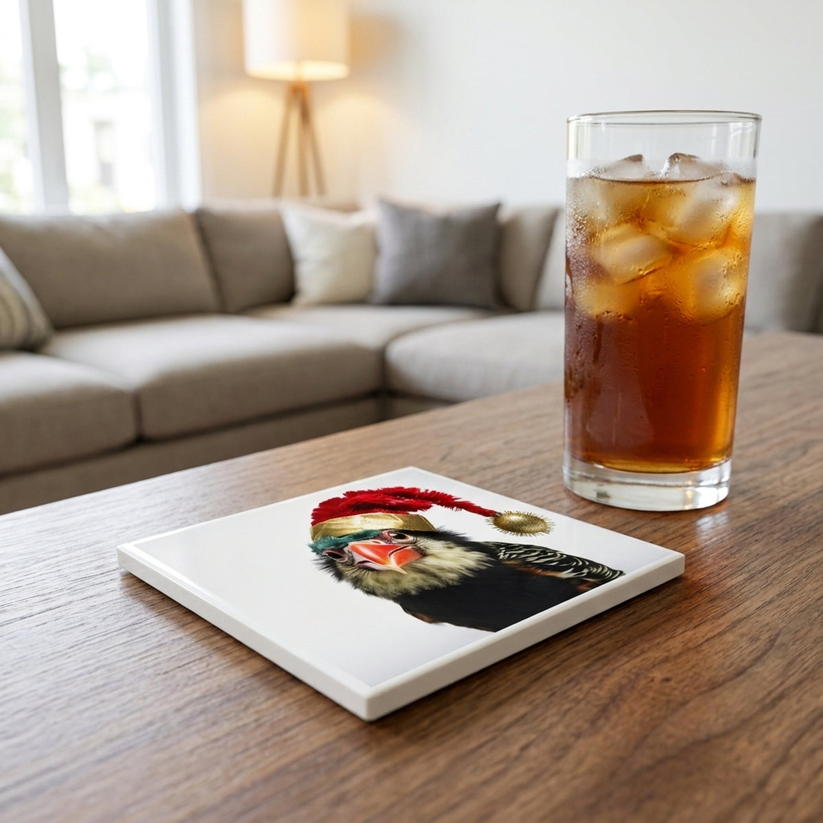 Barbet ceramic coasters set of 4, lifestyle