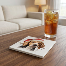 American Foxhound ceramic coasters set of 4, lifestyle