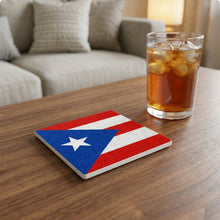 Puerto Rico Flag Pride ceramic coasters set of 4, lifestyle