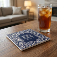 Matthew 19:26 ceramic coasters set of 4, lifestyle