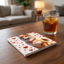 Shiba Inu ceramic coasters set of 4, lifestyle