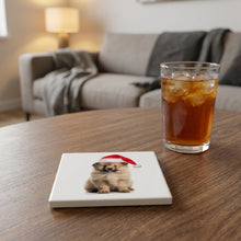 Keeshonden Puppy ceramic coasters set of 4, lifestyle