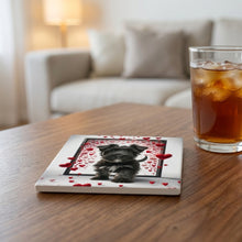 Scottish Terrier ceramic coasters set of 4, lifestyle
