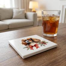 English Toy Spaniel ceramic coasters set of 4, lifestyle