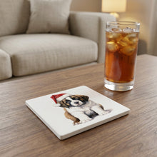 St. Bernard Puppy Drawing ceramic coasters set of 4, lifestyle