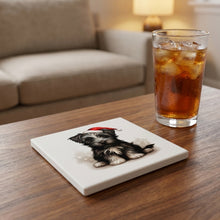 Skye Terrier Puppy Drawing ceramic coasters set of 4, lifestyle