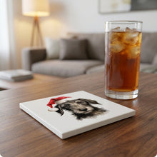 Scottish Deerhound Puppy Drawing ceramic coasters set of 4, lifestyle