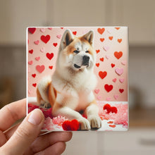 Akita ceramic coasters set of 4, in hand