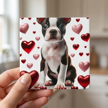 Boston Terrier ceramic coasters set of 4, in hand