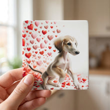 Saluki ceramic coasters set of 4, in hand
