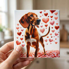 Beagle ceramic coasters set of 4, in hand