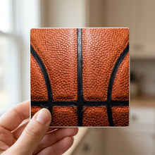 Basketball Texture ceramic coasters set of 4, in hand