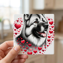 Norwegian Elkhound ceramic coasters set of 4, in hand