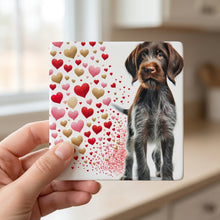German Wirehaired Pointer ceramic coasters set of 4, in hand