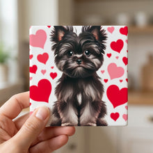 Yorkshire Terrier ceramic coasters set of 4, in hand