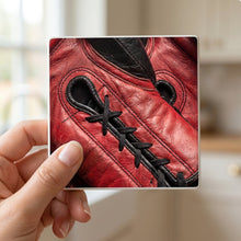 Boxing Gloves ceramic coasters set of 4, in hand
