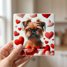 Brussels Griffon ceramic coasters set of 4, in hand