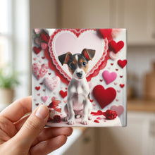Jack Russell Terrier ceramic coasters set of 4, in hand